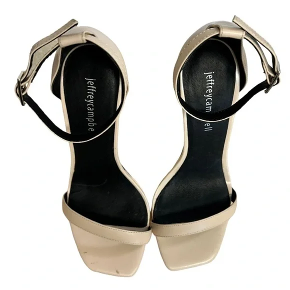 Jeffrey Campbell Nude Platform Heels Sandal Strap 7.5 - Picture 4 of 14